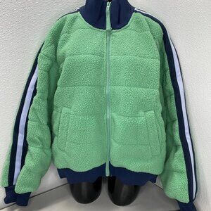FP Movement by Free People Pippa Sherpa Scrunchy Jacket Green Size M | Full Zip